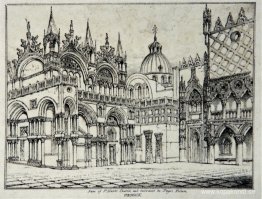 Piazzetta och St Marks Venedig 1835