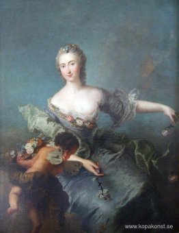 Porträtt av Louise Albertine von Grappendorf som Flora