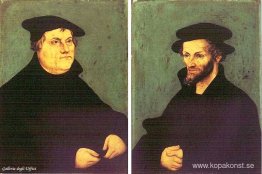 Porträtt av Martin Luther och Philipp Melanchthon