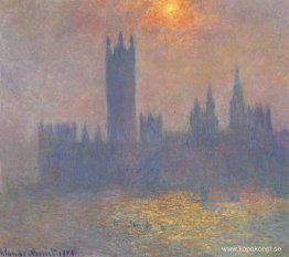 Houses of Parliament, effekten av solljus i dimman