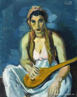 Odalisque med mandolin