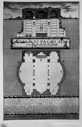 De romerska fornminnena, t. 2, skylt XLIII. Plan och höjd över e