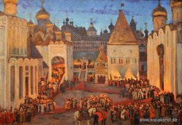 Mikhail Fyodorovitch kröning vid 1613. Sobornaya Square. Moskva