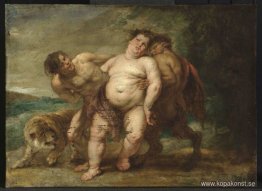 Berusad Bacchus med Faun och Satyr