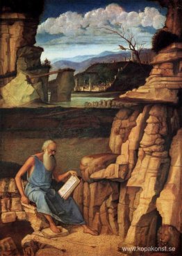 St Jerome läser på landsbygden