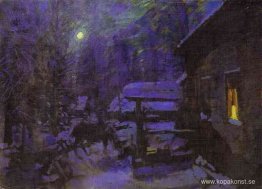 Månbelyst natt. Vinter