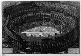 Utsikt över den flaviska amfiteatern, kallad Colosseum (en fågel