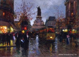 Paris, Place de la Republique vid Twighlight