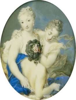 Porträtt av Françoise Marie de Bourbon, hertiginna av Orléans oc