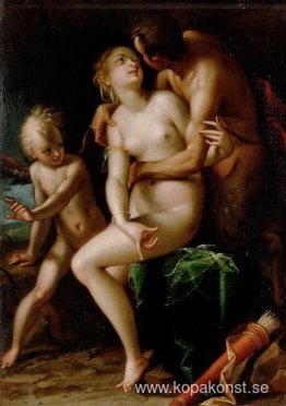 Venus, Amor och en satyr