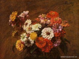 Zinnias i en vas