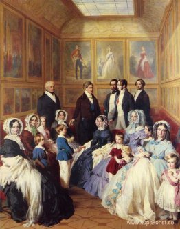 Drottning Victoria och prins Albert med kung Louis Philippes fam