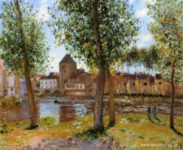 Poplars a Moret sur Loing, en augustieftermiddag