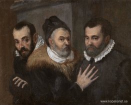 Porträtt av Annibale, Ludovico och Agostino Carracci