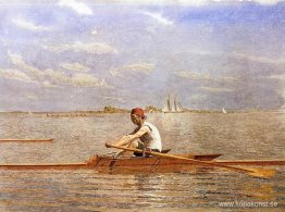 John Biglin i en singelsculler