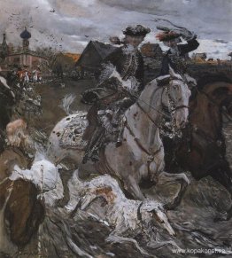 Peter II och prinsessan Elizabeth Petrovna rider till hundar