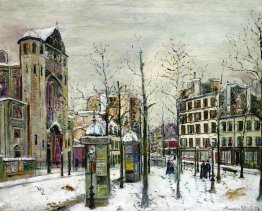 Squre Abbesses in the Snow