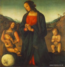 Madonna, en ängel och Little St. John avgudar barnet