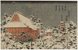 Snöplats vid Sensô-ji-templet i Kinryûzan i den östra huvudstade