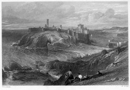 Peel Castle, Isle of Man, gravyr av William Miller efter Leitch