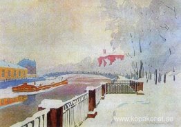 Leningrad. Fontanka och sommarträdgården i frost.