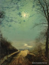 A Wet Road By Moonlight, Wharfedale