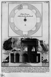 De romerska fornminnena, t. 3, skylt XVI. Plan och sektion av Ma