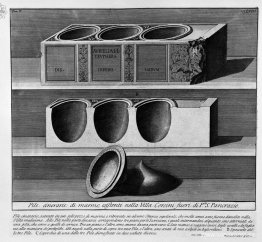 De romerska fornminnena, t. 2, plåt LVIII. Hög med marmorurnor,