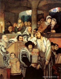 Judar ber i synagogan på Yom Kippur