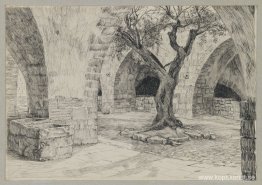 Uthus till det armeniska klostret, Jerusalem, illustration från