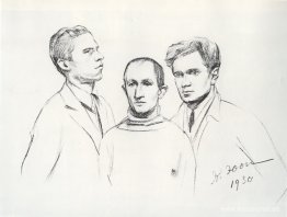 Porträtt av tre målare (Kukriniksi). M.V. Kupriyanov, P.N. Krilo