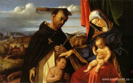 Madonna och barn med Saint Peter Martyr