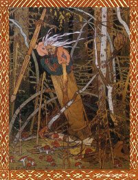 Baba Yaga. Illustration till sagan "Vasilisa den vackra"