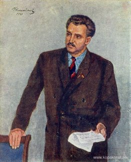 Porträtt av Konstantin Mikhailovich Simonov