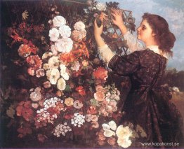 The Trellis (ung kvinna som arrangerar blommor)