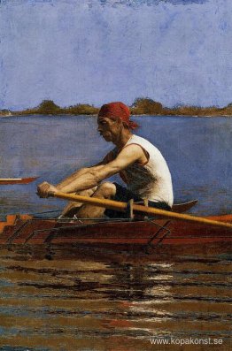 John Biglin i en singelsculler