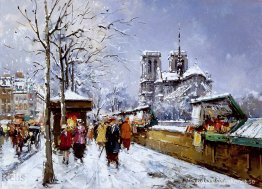 Bokhandlare Notre Dame, vinter