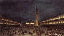 Nattlig procession på Piazza San Marco