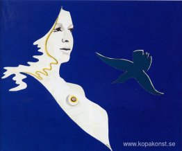 Autoporträtt à l’oiseau vert eller Femme à l’oiseau vert