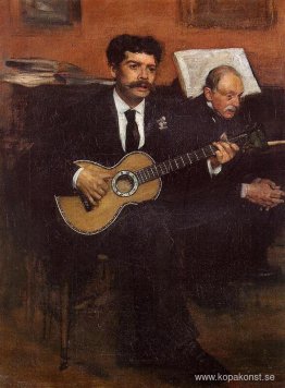 Porträtt av Lorenzo Pagans, spansk tenor, och Auguste Degas, kon