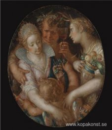 Bacchus mellan Ceres och Venus