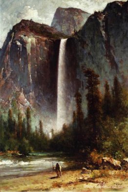 Ahwahneechee - Piute Indian vid Bridal Veil Falls, Yosemite