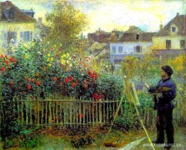 Monet målning i hans trädgård på Argenteuil