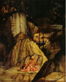 St. Jerome mediterar i öknen