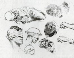 Huvuden, händer och figurer (även känd som Studies for Gassed)