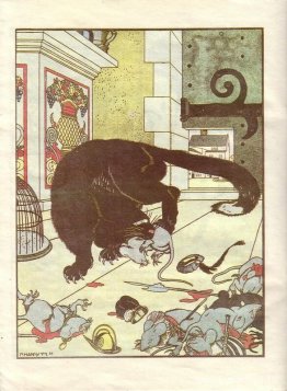 Illustration till boken "Hur möss begravde katten" av Zhukovsky