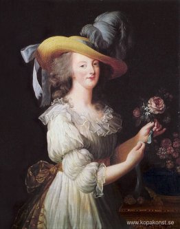 Marie Antoinette i en muslinklänning