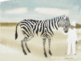 Man med zebra