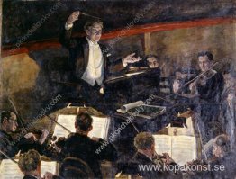 Dirigent Nikolai Semenovich Golovanov och orkester