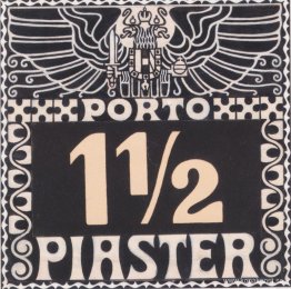 Design för märket 1102 piastres Porto från Austrian Post in the